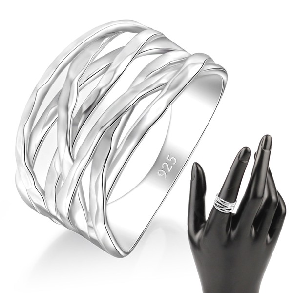 MINDDHA Overlapping Rings for Women - Designer Criss Cross Rings