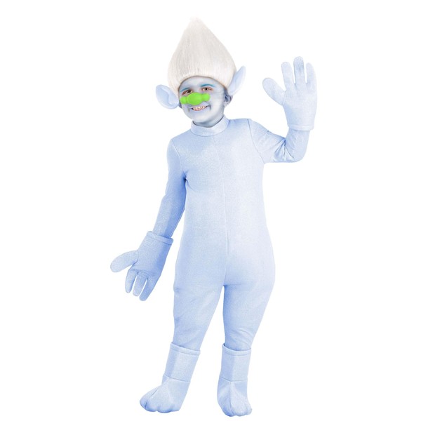 Trolls Guy Diamond Costume for Little Boys, Toddler Halloween Jumpsuit with Wig