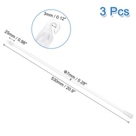 uxcell Blind Wand Replacement with Hook,3Pcs 21" Long Acrylic Blind Tilt Wand with Hook and Grip, Vertical Blind Rod Stick for Window Blind Stick Wand Opener (Transparent)