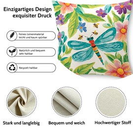 Cirzone Outdoor Cushion Covers 1 Piece 45 x 45 cm Decorative Outdoor Cushion Spring Blue Dragonfly Pattern Cushion Covers Are Used for Sofa Cushion Garden Outdoor