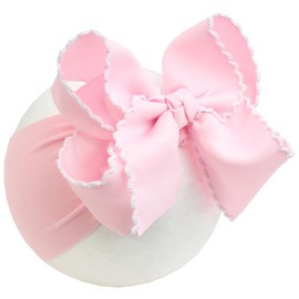 JOYFUNFABU 6'' Jumbo Pink Baby Girls Bow Headbands, Soft Nylon Headwraps