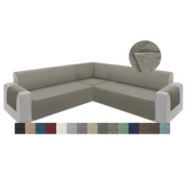 ALIECOM Corner Sectional Couch Covers L Shape Sofa Covers Washable Reversible Sectional Slipcover U Shape Pet Dogs Universal Furniture Protector with Elastic Straps (Khaki, Large)