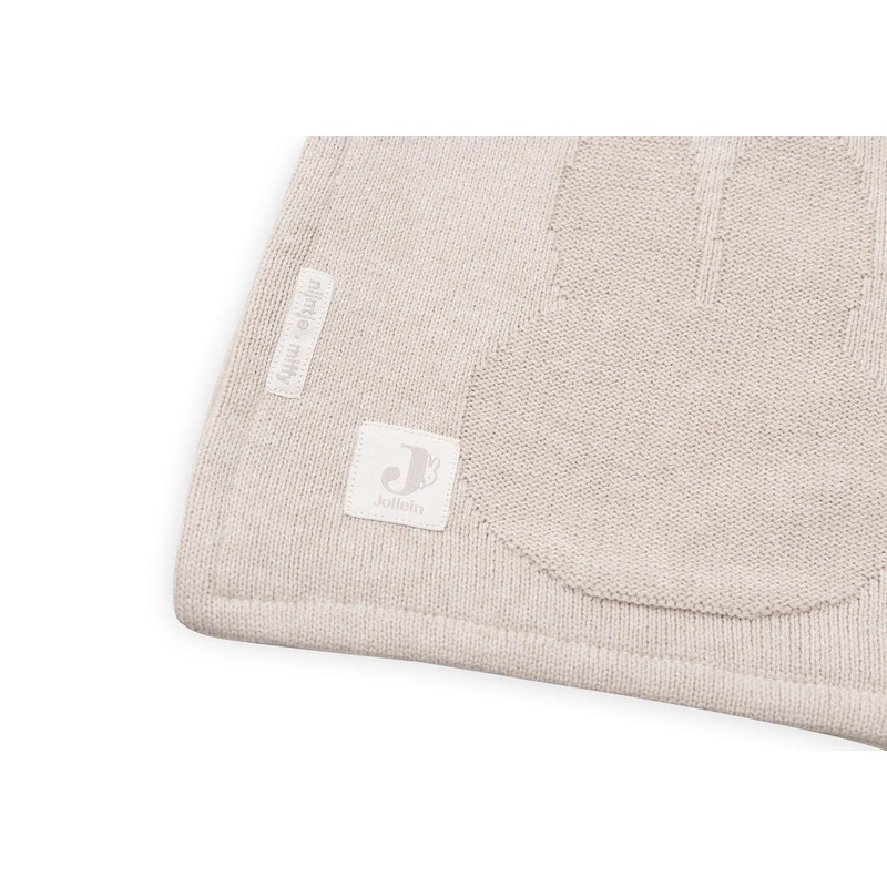 Jollein 517-511-67088 Babydecke Strick mit Fleece - Miffy Nougat (75x100