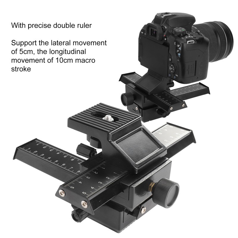 Macro Focusing Rail Slider 4 Way Magnesium Aluminum Alloy Close