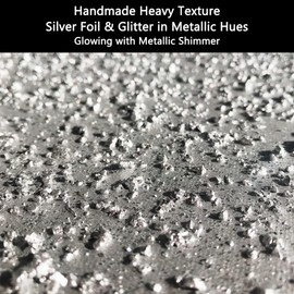 Sofoney - 3D Silver Gray Abstract Canvas Wall Art with Glitter and Sand Grain Texture, 100% Hand Painted Modern Grey Oil Painting Wall Decor for Living Room Bedroom Office - 30"x30"