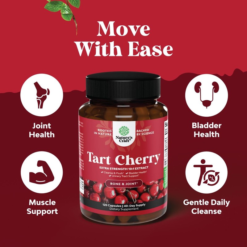Natures Craft Advanced Tart Cherry Extract Capsules - Extra Strength
