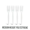 Perk Polystyrene Fork, Medium-Weight, White, 300/Pack (PK56401)