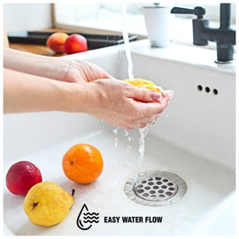 Highcraft Flat Stainless Steel RV Mobile Shower Strainer - Drain Assembly for Bar or Bathroom Sinks