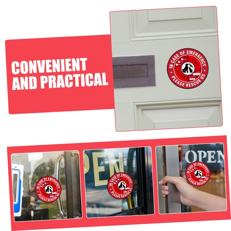 Operitacx 2sets Warning Sign Wall Sticker Pet Emergency Decal Pet