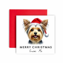 Huxters Christmas Card from the Dog – Silky Terrier - Merry Christmas to Dog Mum and Dog Dad – Christmas Card from the Dog to Friends Family First Christmas (Silky Terrier)