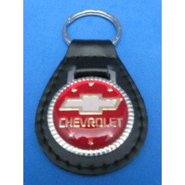 Unbranded CHEVY BOWTIE BOW-TIE AUTO LEATHER KEYCHAIN KEY CHAIN RING FOB #270 RED