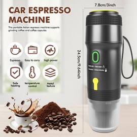 SPORWAY Tragbare Espressomaschine Auto: Elektrische Espressomaschine mit Selbsterhitzung, Mini Reise Kaffeemaschine Kompatibel mit NS-Kapseln und Gemahlenem Kaffee für Camping, Büro, Wandern