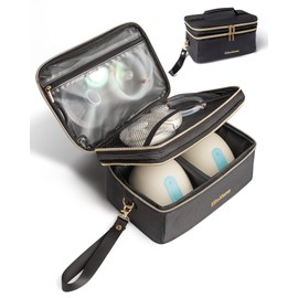 Bolsa de almacenamiento compatible con Willow, Elvie, funda de transporte para extractor de leche portátil (negro)