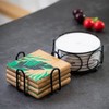 Black Iron Coaster Holder Metal Storage Rack Coasters Shelf for
