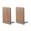 Muso Wood Wood Bookends, 8*13cm (Pack of 1 Pair) (Walnut)