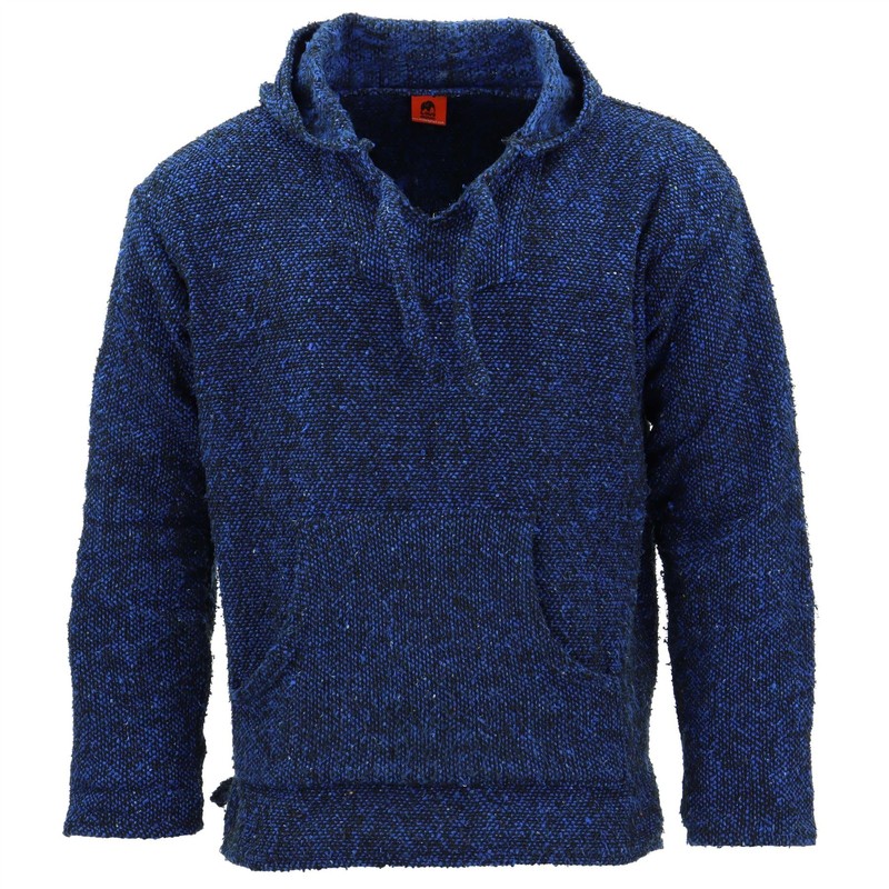 LOUDelephant Recycled Mexican Baja Jerga Hoody - Blue Fleck (XX-Large)