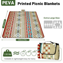 Dimatic Cute Picnic Blankets 78"x78" Extra Large Beach Blankets Waterproof Sand Proof Foldable Portable for Outdoor Family Camping
