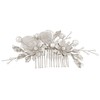 Alilang Bridal Wedding Flower Leaves Pearl Butterfly Headpiece Crystal Rhinestone