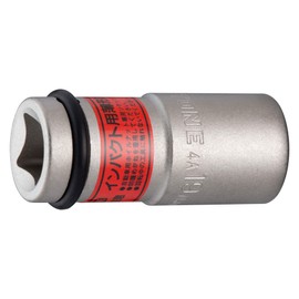 Tone 4A-19N Impact Thin Foil Nut Socket 0.5 inch (12.7 mm) (1/2 inch) Red Double Side Width 0.7 inch (19 mm)
