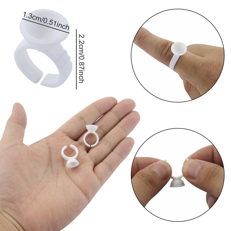 Glue Holder Rings, Pack of 120 Eyelash Glue Holder Ring,