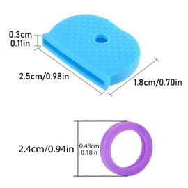 64 Pack Key Caps, Key Covers, Key Colour Caps, Coloured Key Caps, Key Covers Caps Novelty, Key Identifiers Coding Label Covers for Standard Flat House Keys, 2 Styles