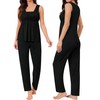 SWOMOG Women Maternity Nursing Pajamas Sets 3 Piece Breastfeeding Robe