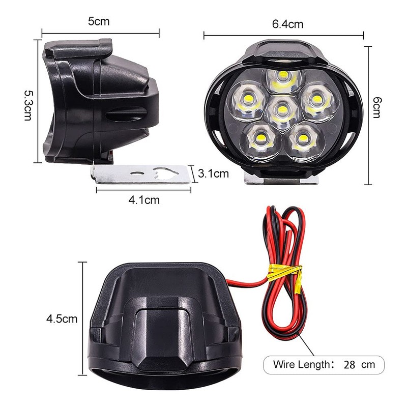 Aoling Motorcycle Fog Lamp, 12V Small LED Light, Bike Auxiliary