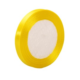 Berolle 25 Yards Satin Ribbon Double-Sided Satin Ribbon Grosgrain Ribbon Polyester Ribbon for Gift Wrapping Craft Decorating (Yellow, 10mm)