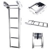 Stainless Steel Telescopic 4 Step Pontoon Boat Ladder, Extendable Dive