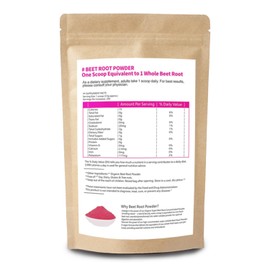 Beetroot，Beet Root Powder - Non-GMO Organic | Energy & Vitality Booster for Smoothies, 250g