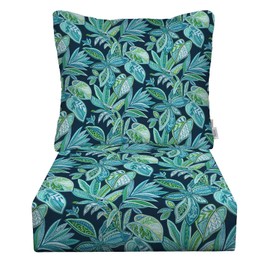 RSH DECOR: Deep Seating Chair Cushion with Pillow Back | 23” x 24” Seat | All-Weather Spun Fabric | Outdoor Cushion Set for Patio Furniture | Crestwood Marine