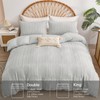 DJY Light Grey Boho Duvet Cover Set Double Size 3PCS-Striped