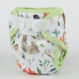 Newborn Baby Cloth Diaper Cover Nappy Hook and Loop (Wolf Rabbit)