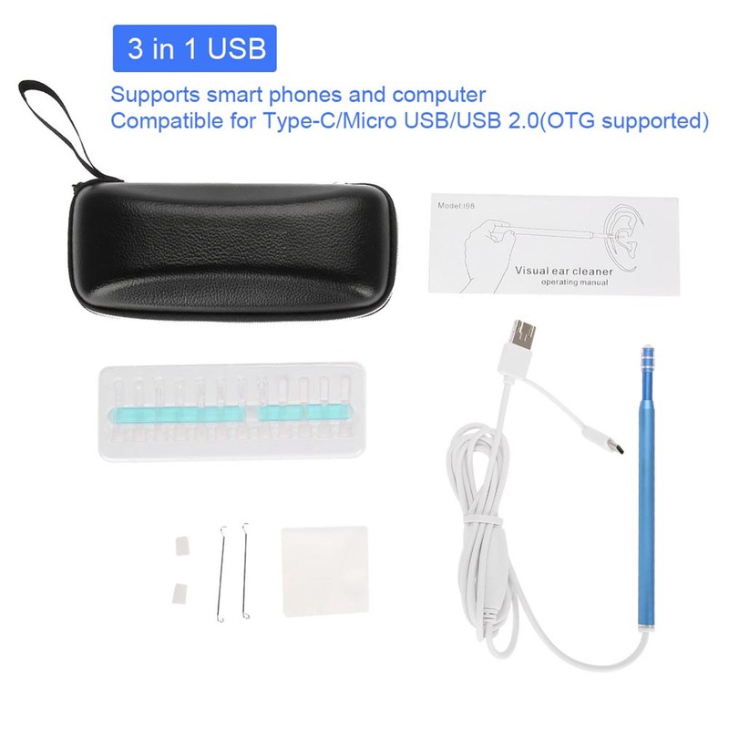 3 IN 1 USB Visual Earpick 1.3 Million Camera Endoscope