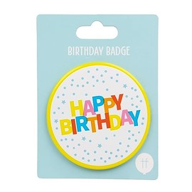 Talking Tables Colorful and Affordable Unisex Happy Birthday Badge with Pin-8cm Party Accessory to Brighten Celebrations