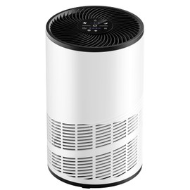 Udorich Portable Air Purifier with Air Quality Monitor for Large Rooms, 360° Air Cleaner, 25dB Sleep Mode, White
