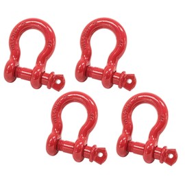 Mytee Products 3/4" Anchor Shackle Forged Carbon Steel w/Alloy Screw Pin WLL # 4.75 Tons (9,500 lbs) | Double Rust Protection Heavy Duty D Ring Shackle for Towing, Rigging & Vehicle Recovery (4 Pack)