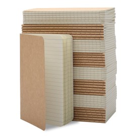TWONE Pocket Notebook, 48 Pack Softcover Small Notebook for Taking Notes, Ruled Paper, 30 Sheets, 3-1/2” x 5-1/2”, Kraft Brown Cover