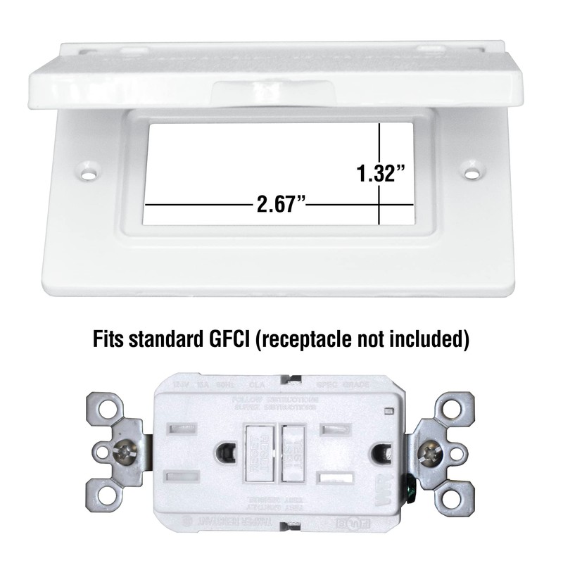 SIGMA ENGINEERED SOLUTIONS 14249WH Weatherproof Outdoor GFCI Outlet Cover, White,