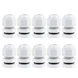 XHF 10 Pcs 1/4" IP68 Strain Relief Nylon Cord Grip NPT Cable Glands Adjustable UL Listed and RoHS Compliant (Grey)