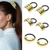6 Pack Hair Ties for Women, Gold Ponytail Holders Fashion