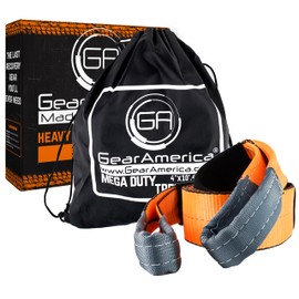 GearAmerica Tow Strap 4" x10' Heavy Duty Tree Saver - 46,076 lb Winch Strap & Recovery Rope for Offroad, Weather Resistant with Triple Reinforced Loops and Towing Belt - ATV Accessories