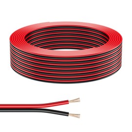 BTF-LIGHTING 20AWG 2-Pin LED Extension Cable (32.8ft/10m) - Red & Black Wire for LED Strip Lights, Compatible with 3014/5630/FCOB/COB Single Color Flexible LED Tape Rope