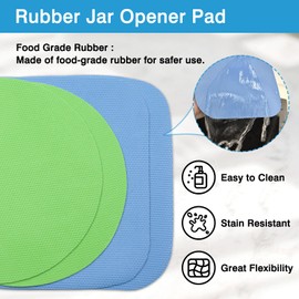 4PCS Multi-Function Rubber Jar Opener – Silicone Bottle Lid Grippers for Seniors, Arthritis & Weak Hands – Kitchen Coasters Included