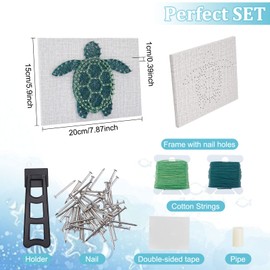 WEBEEDY String Art Kit for Beginners Adults DIY Sea Turtle Craft Set with Full Tool 3D Drawing Nails Winding Lines Winding Drawing for Home Decor Gifts for Christmas
