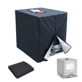 LINSOCLE IBC Tank Cover, 420D IBC Container Cover, 1000L Cover Water Tank, Anti-UV IBC Protective Cover, Rainwater Tank Container Cover, 120 x 100 x 116 cm