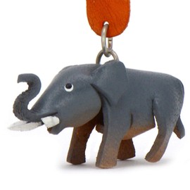 MONKIMAU Leather Keyring Elephant Africa Figure
