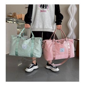 KARRESLY - Bolsa de viaje para mujer, bolsa de hombro de fin de semana, bolsa deportiva, gimnasio, impermeable, Gris, free size, Bolsa de viaje