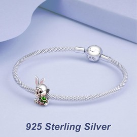 Simphman Easter Graduation Women's Day Charm Pendant 925 Sterling Silver Charms Bead Charms for European Bracelet and Necklace 5A Cubic Zirconia Bracelet Charm Birthday Jewellery Gift for Women