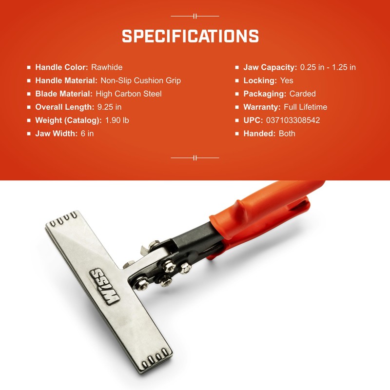 Crescent Wiss 6" Straight Handle Hand Seamer - WS6N